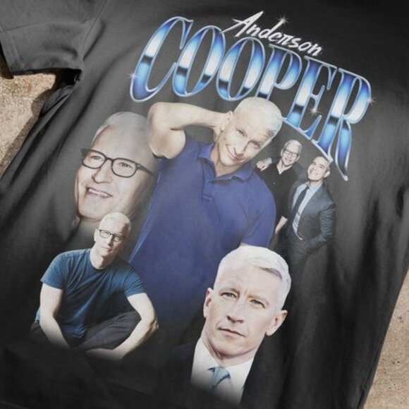 Anderson Cooper 90s Bootleg Graphic T-Shirt TV News Media Fan Collector Gift Tee - Picture 2 of 5